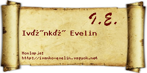 Ivánkó Evelin névjegykártya